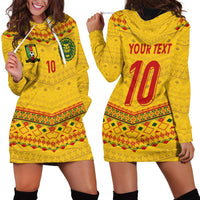 Custom Cameroon Football Hoodie Dress Tribal Motifs Yellow Color - Wonder Print Shop