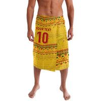 Custom Cameroon Football Lavalava Tribal Motifs Yellow Color - Wonder Print Shop