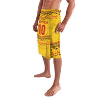 Custom Cameroon Football Lavalava Tribal Motifs Yellow Color - Wonder Print Shop