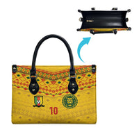 Custom Cameroon Football Leather Bag Tribal Motifs Yellow Color - Wonder Print Shop