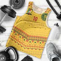 Custom Cameroon Football Men Tank Top Tribal Motifs Yellow Color - Wonder Print Shop