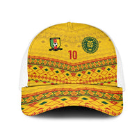 Cameroon Football Mesh Trucker Cap Tribal Motifs Yellow Color - Wonder Print Shop
