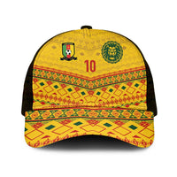 Cameroon Football Mesh Trucker Cap Tribal Motifs Yellow Color - Wonder Print Shop