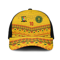 Cameroon Football Mesh Trucker Cap Tribal Motifs Yellow Color - Wonder Print Shop
