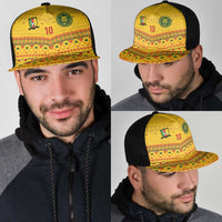Cameroon Football Mesh Trucker Cap Tribal Motifs Yellow Color - Wonder Print Shop