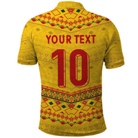Custom Cameroon Football Polo Shirt Tribal Motifs Yellow Color - Wonder Print Shop