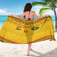 Custom Cameroon Football Sarong Tribal Motifs Yellow Color - Wonder Print Shop