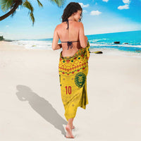 Custom Cameroon Football Sarong Tribal Motifs Yellow Color - Wonder Print Shop