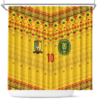 Custom Cameroon Football Shower Curtain Tribal Motifs Yellow Color - Wonder Print Shop