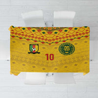 Custom Cameroon Football Tablecloth Tribal Motifs Yellow Color - Wonder Print Shop