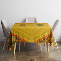 Custom Cameroon Football Tablecloth Tribal Motifs Yellow Color - Wonder Print Shop