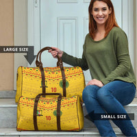 Custom Cameroon Football Travel Bag Tribal Motifs Yellow Color - Wonder Print Shop