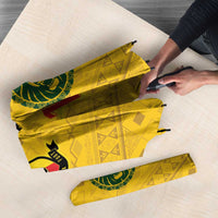 Custom Cameroon Football Umbrella Tribal Motifs Yellow Color - Wonder Print Shop