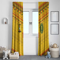 Custom Cameroon Football Window Curtain Tribal Motifs Yellow Color - Wonder Print Shop
