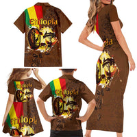 Ethiopia Culture - Proud of Coffee Family Matching Short Sleeve Bodycon Dress and Hawaiian Shirt