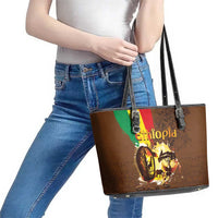 Ethiopia Culture - Proud of Coffee Leather Tote Bag