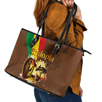 Ethiopia Culture - Proud of Coffee Leather Tote Bag