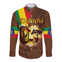 Ethiopia Culture - Proud of Coffee Long Sleeve Button Shirt