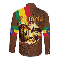 Ethiopia Culture - Proud of Coffee Long Sleeve Button Shirt