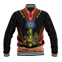 Ethiopia Culture Baseball Jacket Lion of Judah with The Star Seal - Dashiki Style