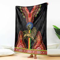 Ethiopia Culture Blanket Lion of Judah with The Star Seal - Dashiki Style