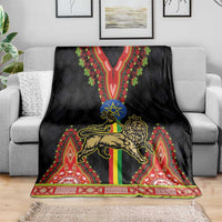 Ethiopia Culture Blanket Lion of Judah with The Star Seal - Dashiki Style