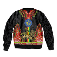 Ethiopia Culture Bomber Jacket Lion of Judah with The Star Seal - Dashiki Style