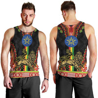 Ethiopia Culture Men Tank Top Lion of Judah with The Star Seal - Dashiki Style