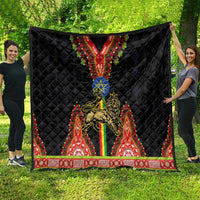 Ethiopia Culture Quilt Lion of Judah with The Star Seal - Dashiki Style - Wonder Print Shop