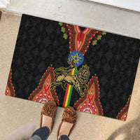 Ethiopia Culture Rubber Doormat Lion of Judah with The Star Seal - Dashiki Style - Wonder Print Shop