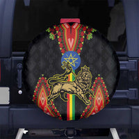 Ethiopia Culture Spare Tire Cover Lion of Judah with The Star Seal - Dashiki Style - Wonder Print Shop