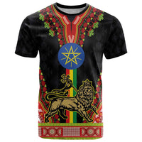 Ethiopia Culture T Shirt Lion of Judah with The Star Seal - Dashiki Style - Wonder Print Shop