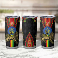 Ethiopia Culture Tumbler Cup Lion of Judah with The Star Seal - Dashiki Style - Wonder Print Shop