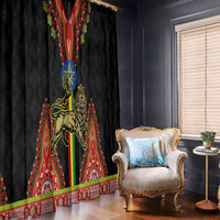 Ethiopia Culture Window Curtain Lion of Judah with The Star Seal - Dashiki Style - Wonder Print Shop
