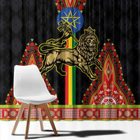 Ethiopia Culture Window Curtain Lion of Judah with The Star Seal - Dashiki Style - Wonder Print Shop