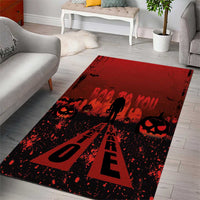 Halloween Nightmare Area Rug Pumpkin-faced Jack O Lantern With a Scary Smile Blood Vibe - Wonder Print Shop