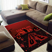 Halloween Nightmare Area Rug Pumpkin-faced Jack O Lantern With a Scary Smile Blood Vibe - Wonder Print Shop