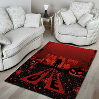 Halloween Nightmare Area Rug Pumpkin-faced Jack O Lantern With a Scary Smile Blood Vibe - Wonder Print Shop