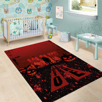 Halloween Nightmare Area Rug Pumpkin-faced Jack O Lantern With a Scary Smile Blood Vibe - Wonder Print Shop