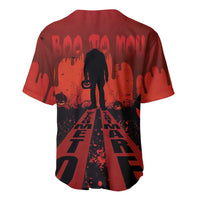 Halloween Nightmare Baseball Jersey Pumpkin-faced Jack O Lantern With a Scary Smile Blood Vibe - Wonder Print Shop