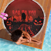 Halloween Nightmare Beach Blanket Pumpkin-faced Jack O Lantern With a Scary Smile Blood Vibe - Wonder Print Shop
