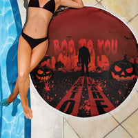 Halloween Nightmare Beach Blanket Pumpkin-faced Jack O Lantern With a Scary Smile Blood Vibe - Wonder Print Shop