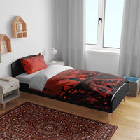 Halloween Nightmare Bedding Set Pumpkin-faced Jack O Lantern With a Scary Smile Blood Vibe - Wonder Print Shop