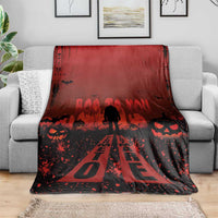 Halloween Nightmare Blanket Pumpkin-faced Jack O Lantern With a Scary Smile Blood Vibe