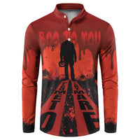 Halloween Nightmare Button Sweatshirt Pumpkin-faced Jack O Lantern With a Scary Smile Blood Vibe - Wonder Print Shop