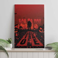 Halloween Nightmare Canvas Wall Art Pumpkin-faced Jack O Lantern With a Scary Smile Blood Vibe - Wonder Print Shop