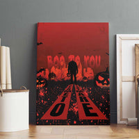 Halloween Nightmare Canvas Wall Art Pumpkin-faced Jack O Lantern With a Scary Smile Blood Vibe - Wonder Print Shop