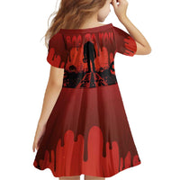 Halloween Nightmare Family Matching Long Sleeve Bodycon Dress and Hawaiian Shirt Pumpkin-faced Jack O Lantern With a Scary Smile Blood Vibe - Wonder Print Shop