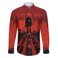 Halloween Nightmare Family Matching Long Sleeve Bodycon Dress and Hawaiian Shirt Pumpkin-faced Jack O Lantern With a Scary Smile Blood Vibe - Wonder Print Shop