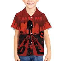 Halloween Nightmare Family Matching Long Sleeve Bodycon Dress and Hawaiian Shirt Pumpkin-faced Jack O Lantern With a Scary Smile Blood Vibe - Wonder Print Shop